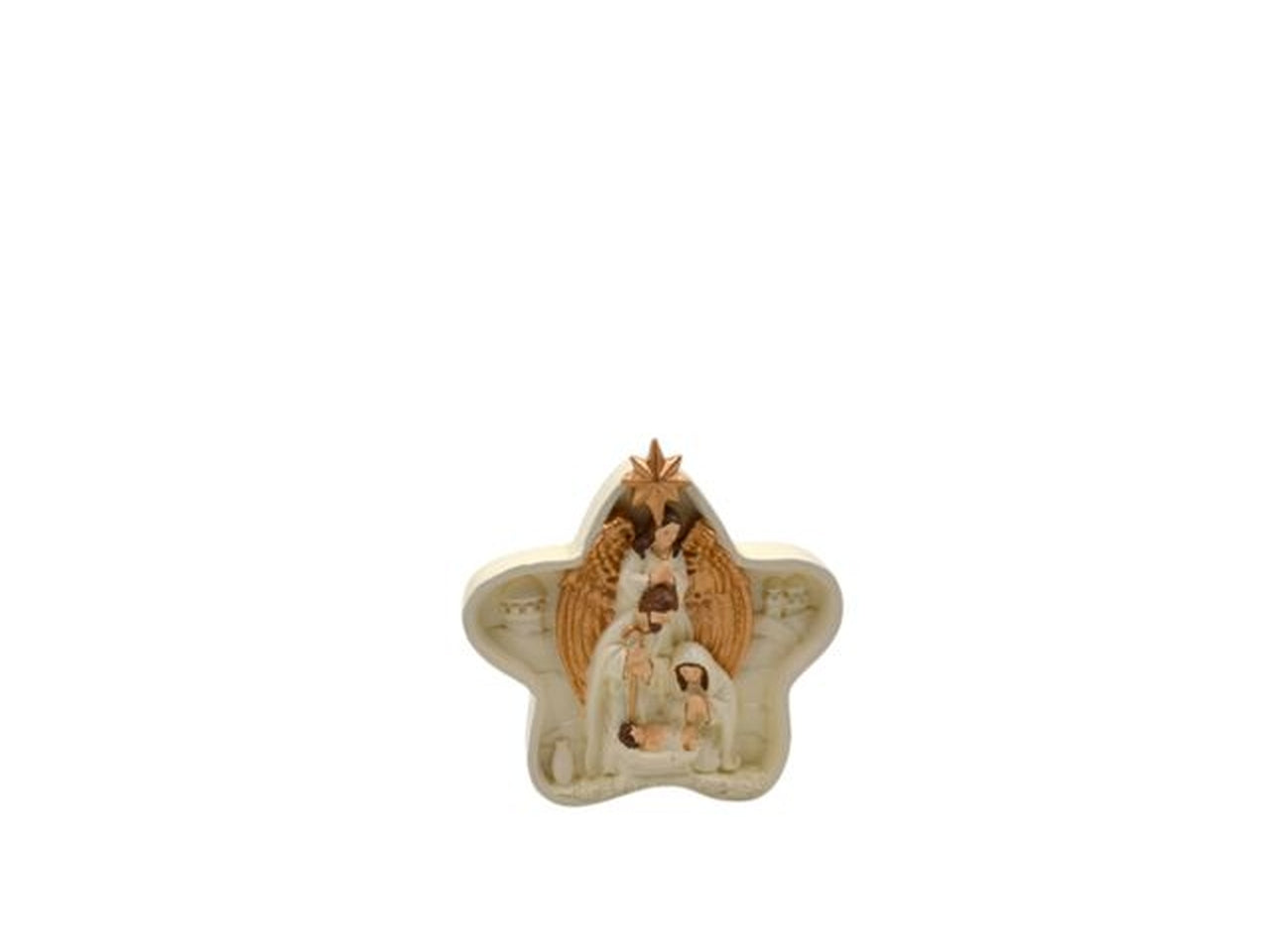Nativita' ecru 14x15cm in resina