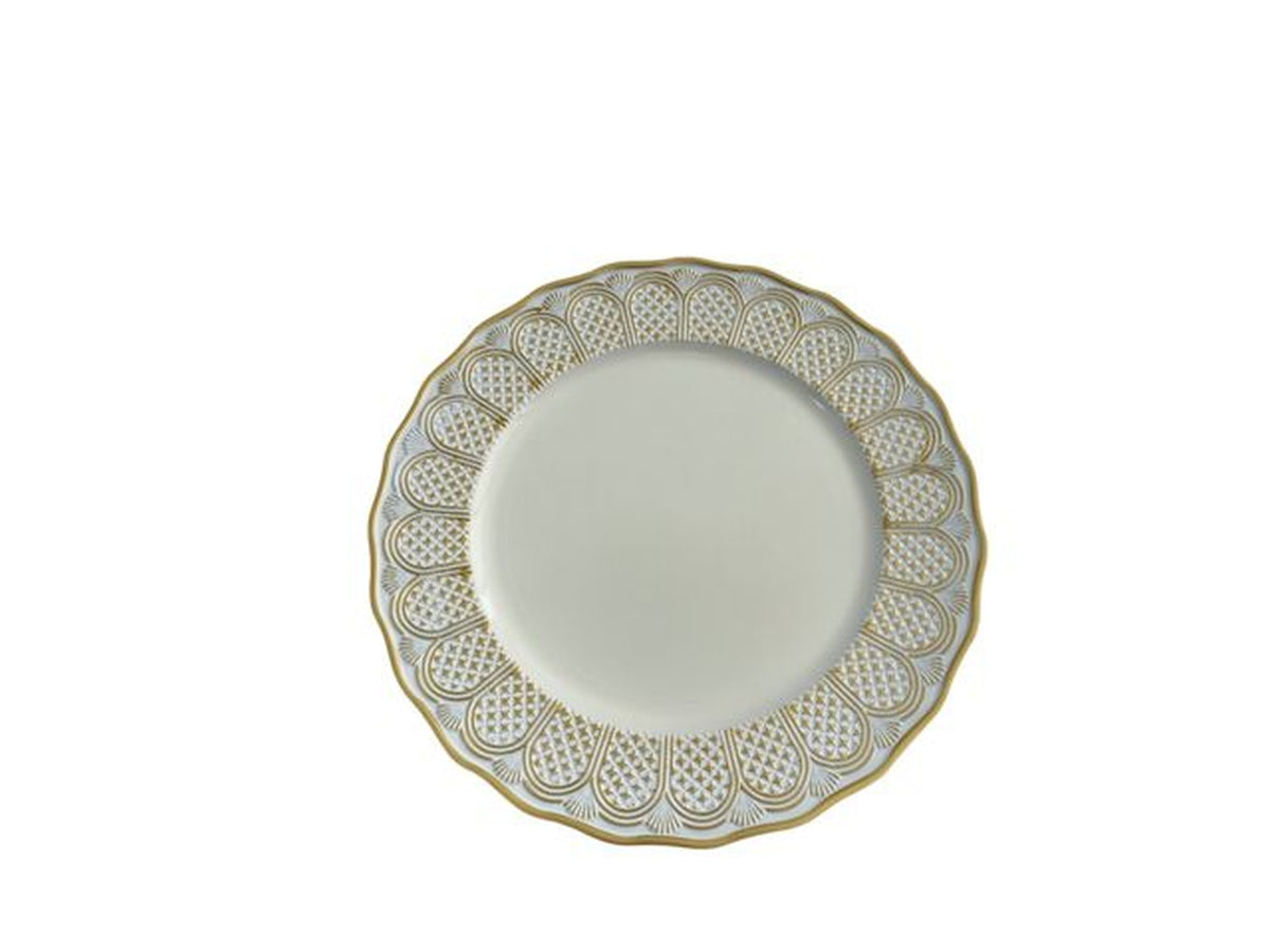Piatto 33cm oro-bianco in plastica
