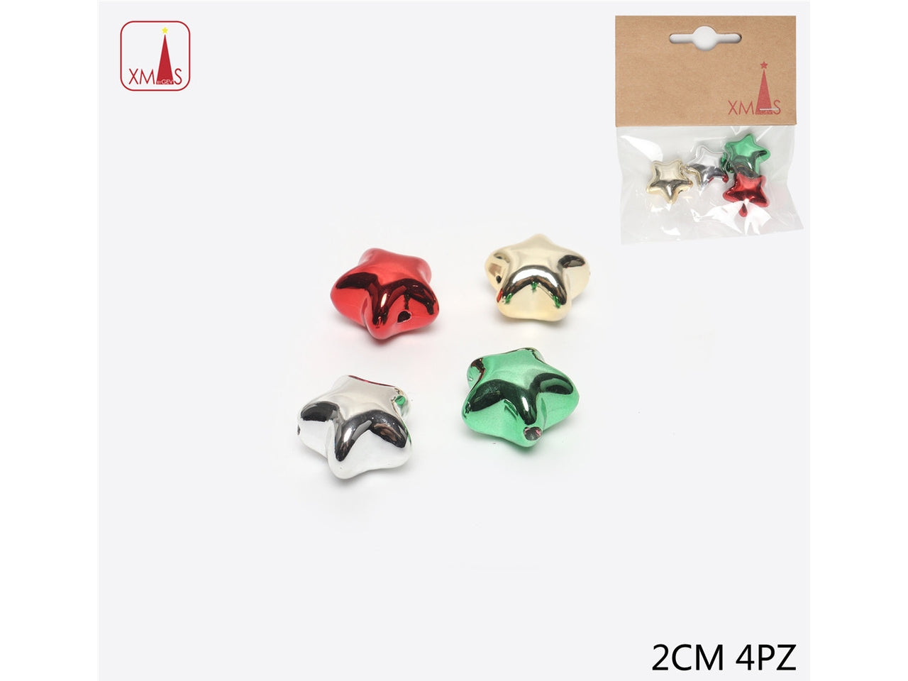 Applicazioni stelline 2cm colortate in confezione da 4 pezzi