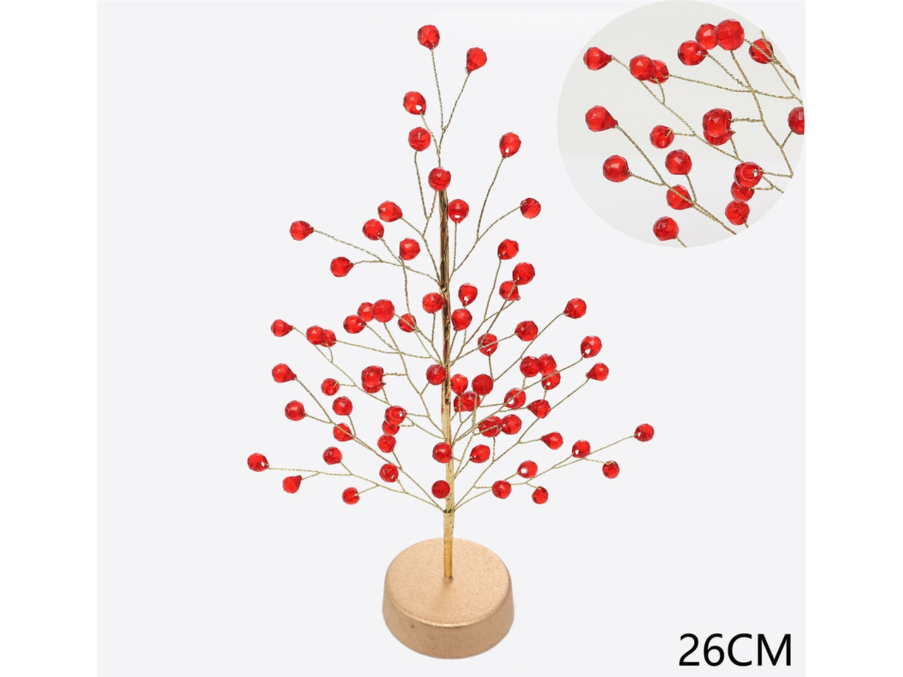 Albero 26cm con gemme rosse