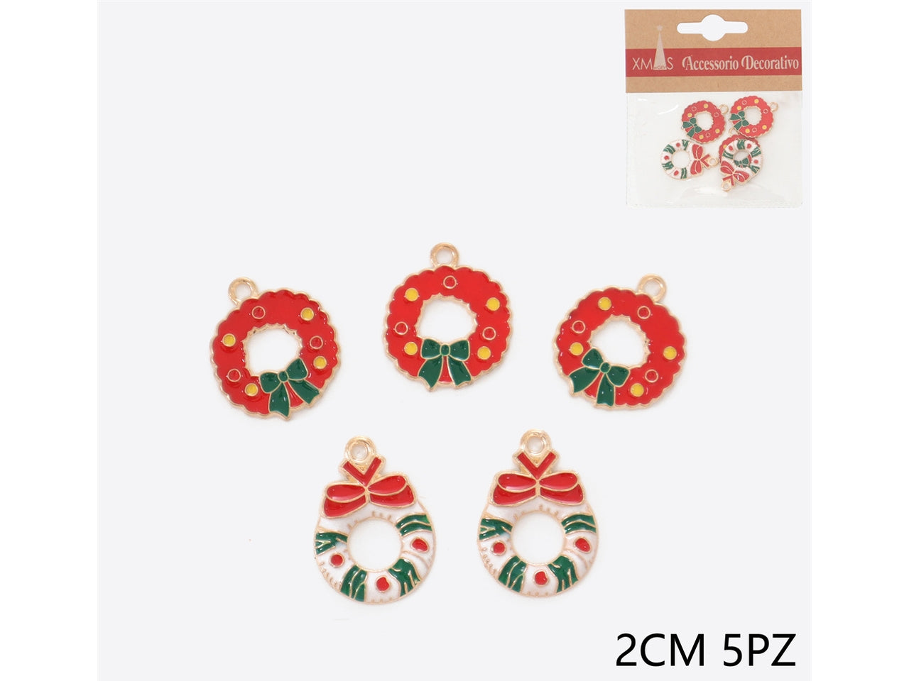 Ciondolo ghirlanda 2cm in confezione da 5 pezzi