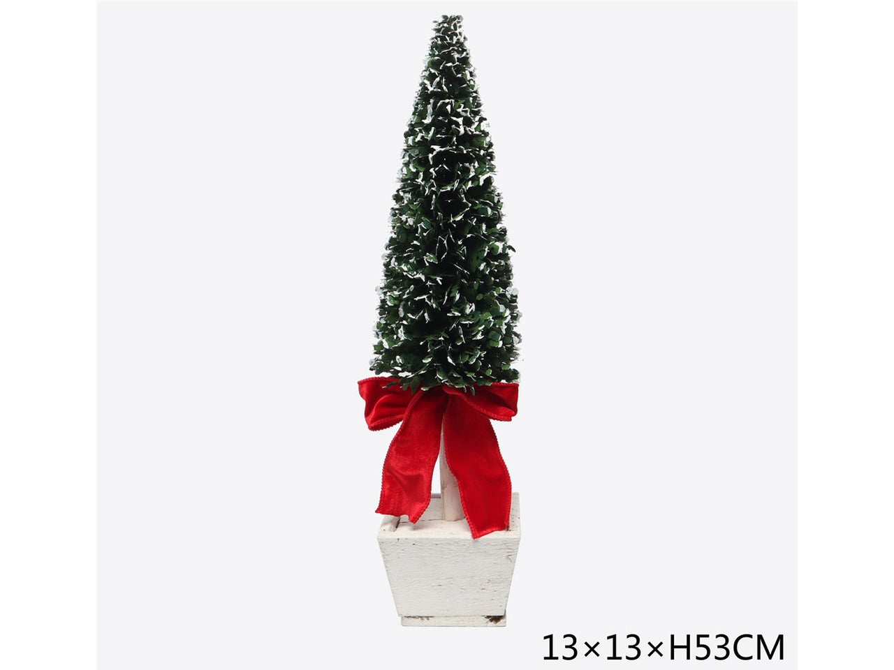 Albero 53cm con base e fiocco rosso