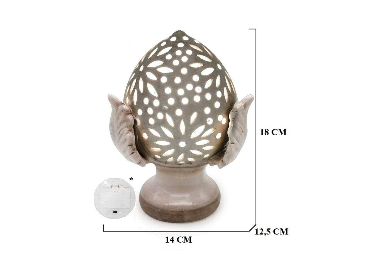 Lumetto pumo anticato con led a batterie