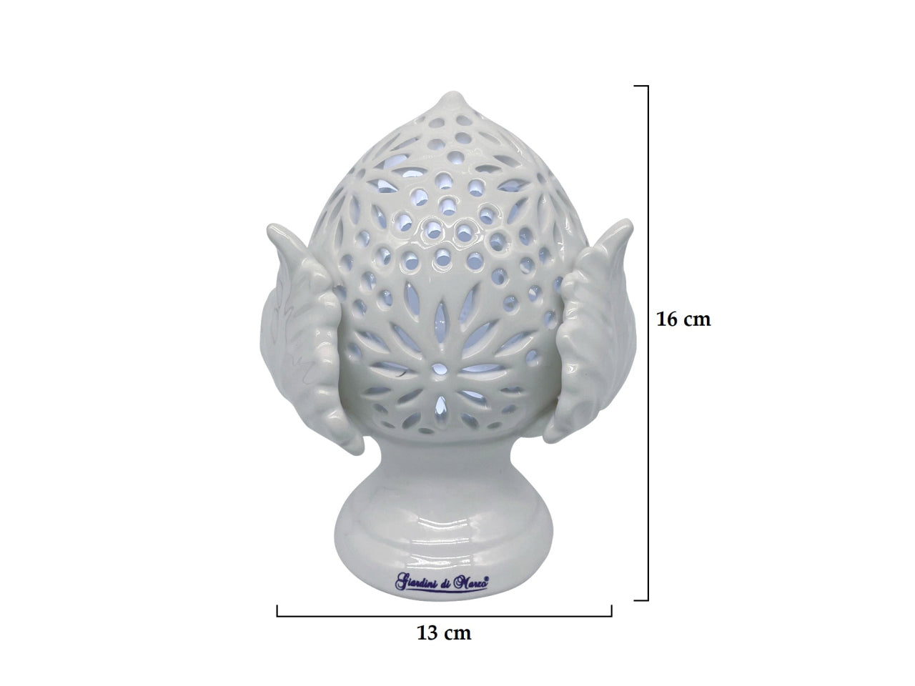 Pumo grande bianco forato h.16cm