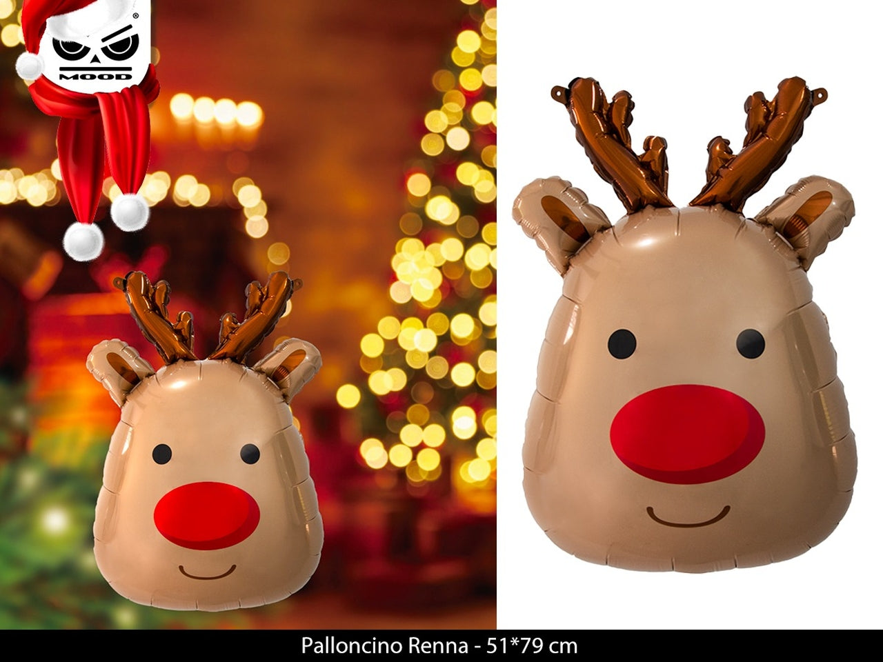 Palloncino faccia renna