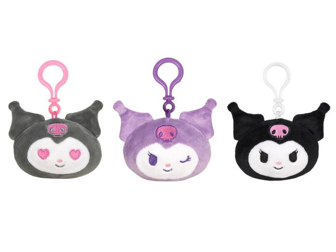 Hello kitty kuromi peluche portachiavi con bagclip 12cm in 3 assortimenti