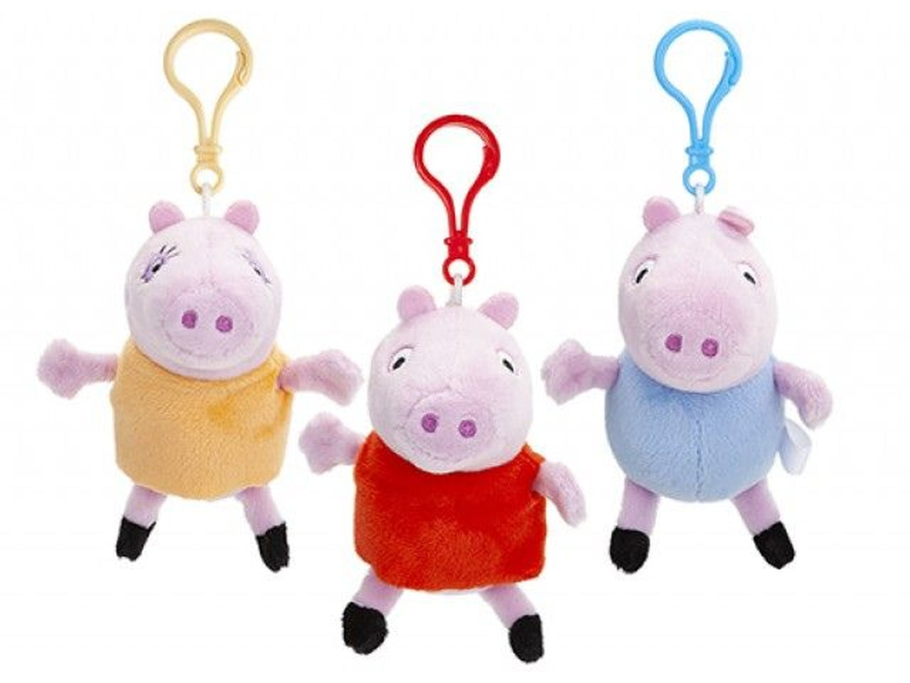 Peppa pig portachiavi 12cm con bagclip in 3 assortimenti