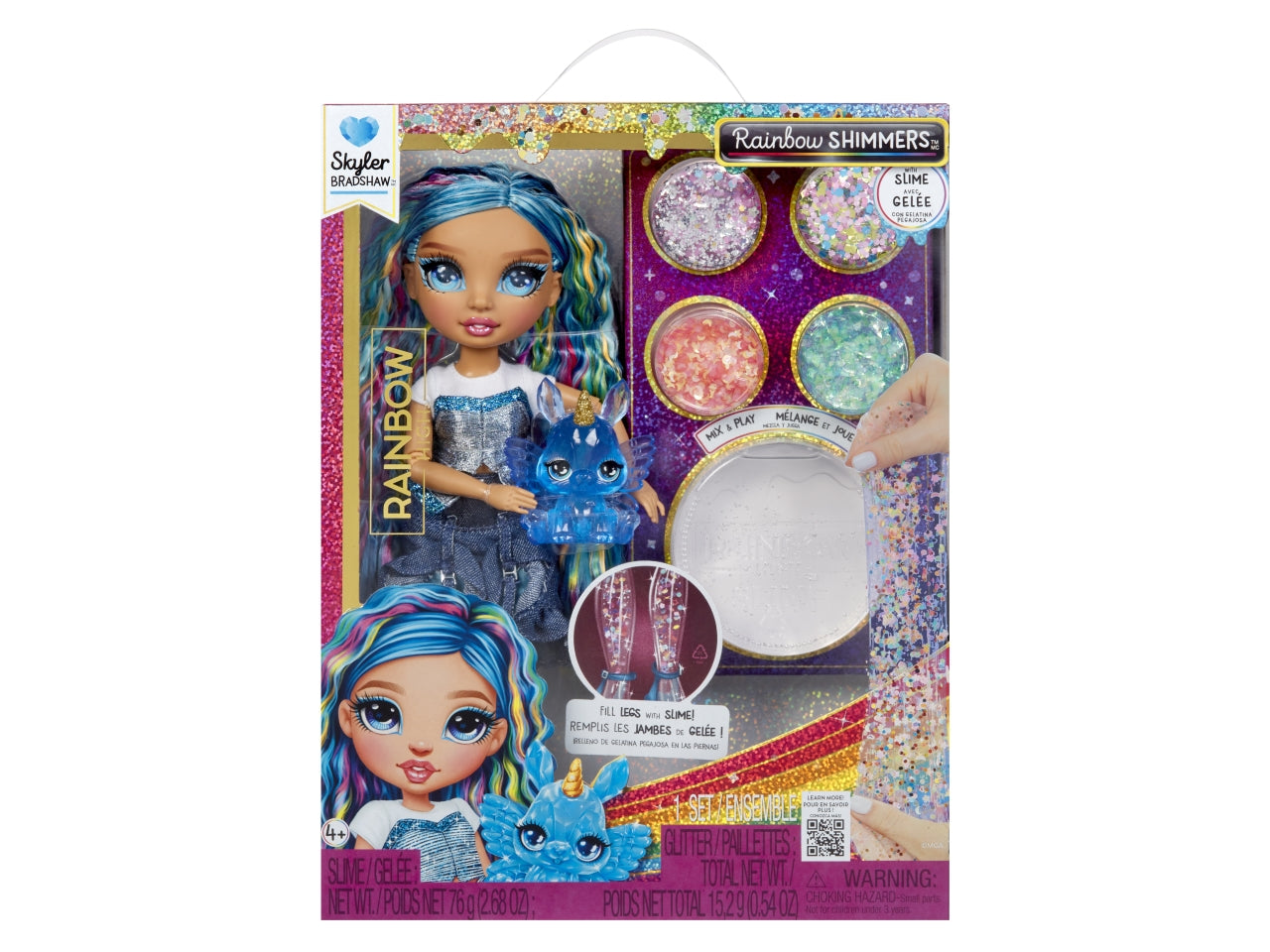 Rainbow high rainbow shimmers with slime fashion doll Skyler blue