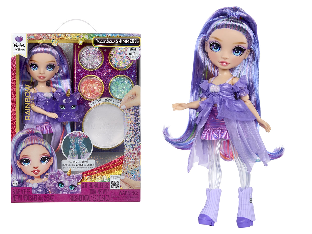 Rainbow high rainbow shimmers with slime fashion doll Violet purple
