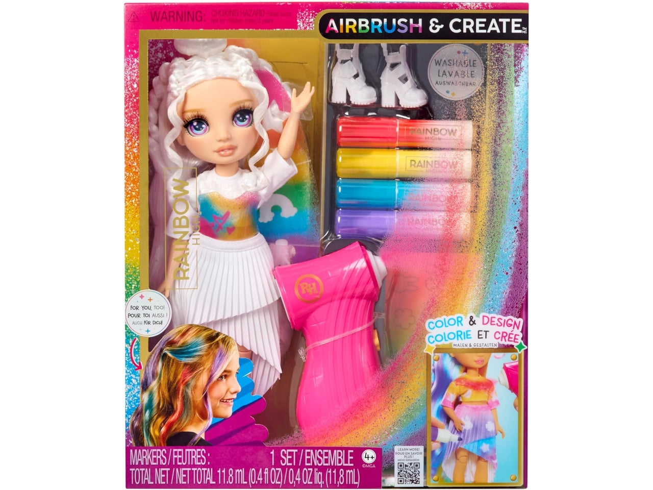 Rainbow high air brush create fashion dolls purple Eyes