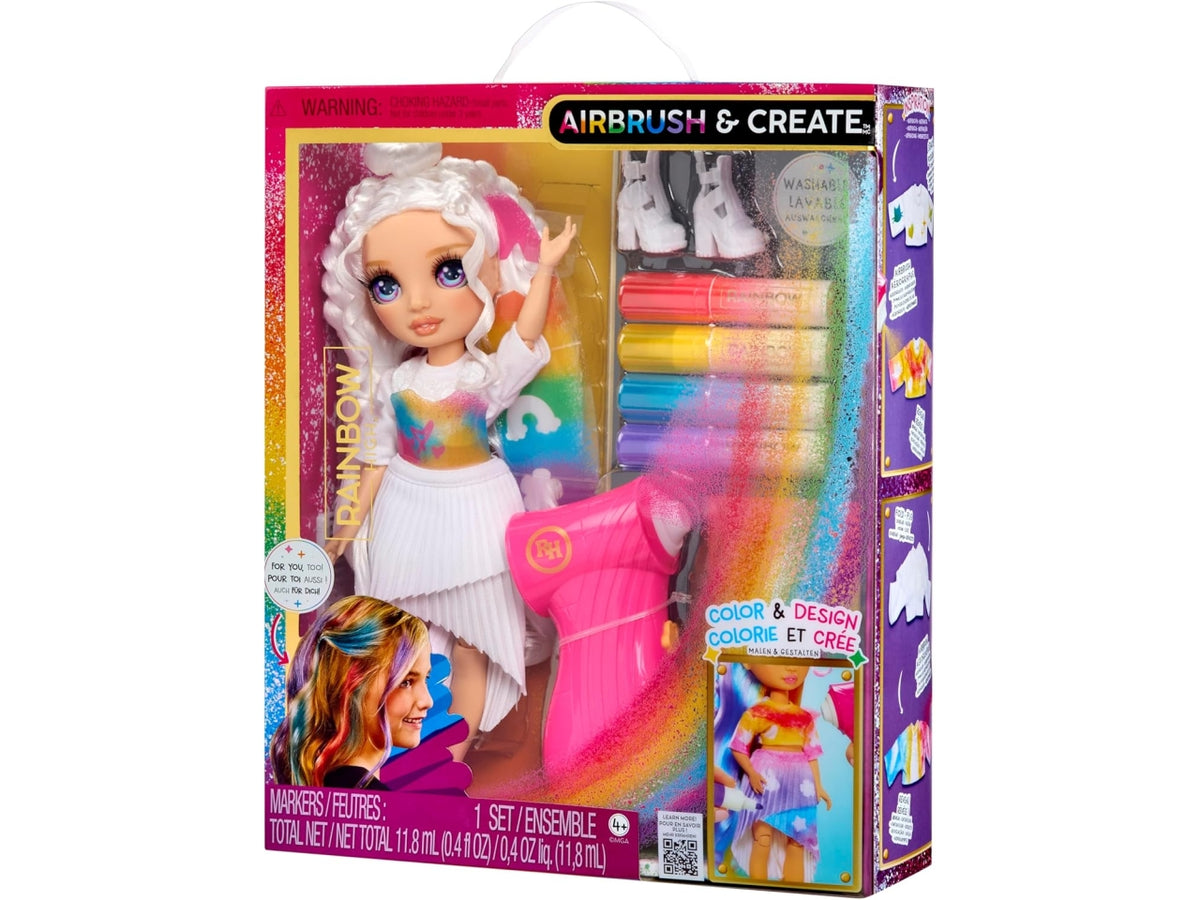 Rainbow high air brush create fashion dolls purple Eyes