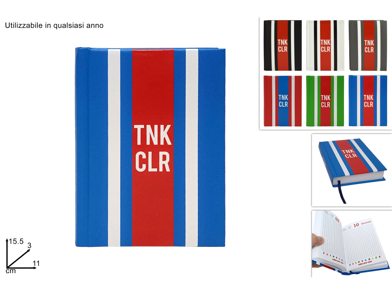 Diario scolastico scritta tnk clr in 3 colori assortiti