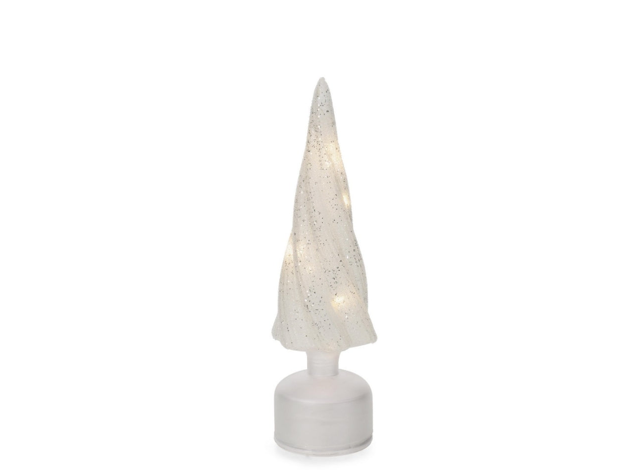 Albero pino in vetro 30cm karyn con led bianco