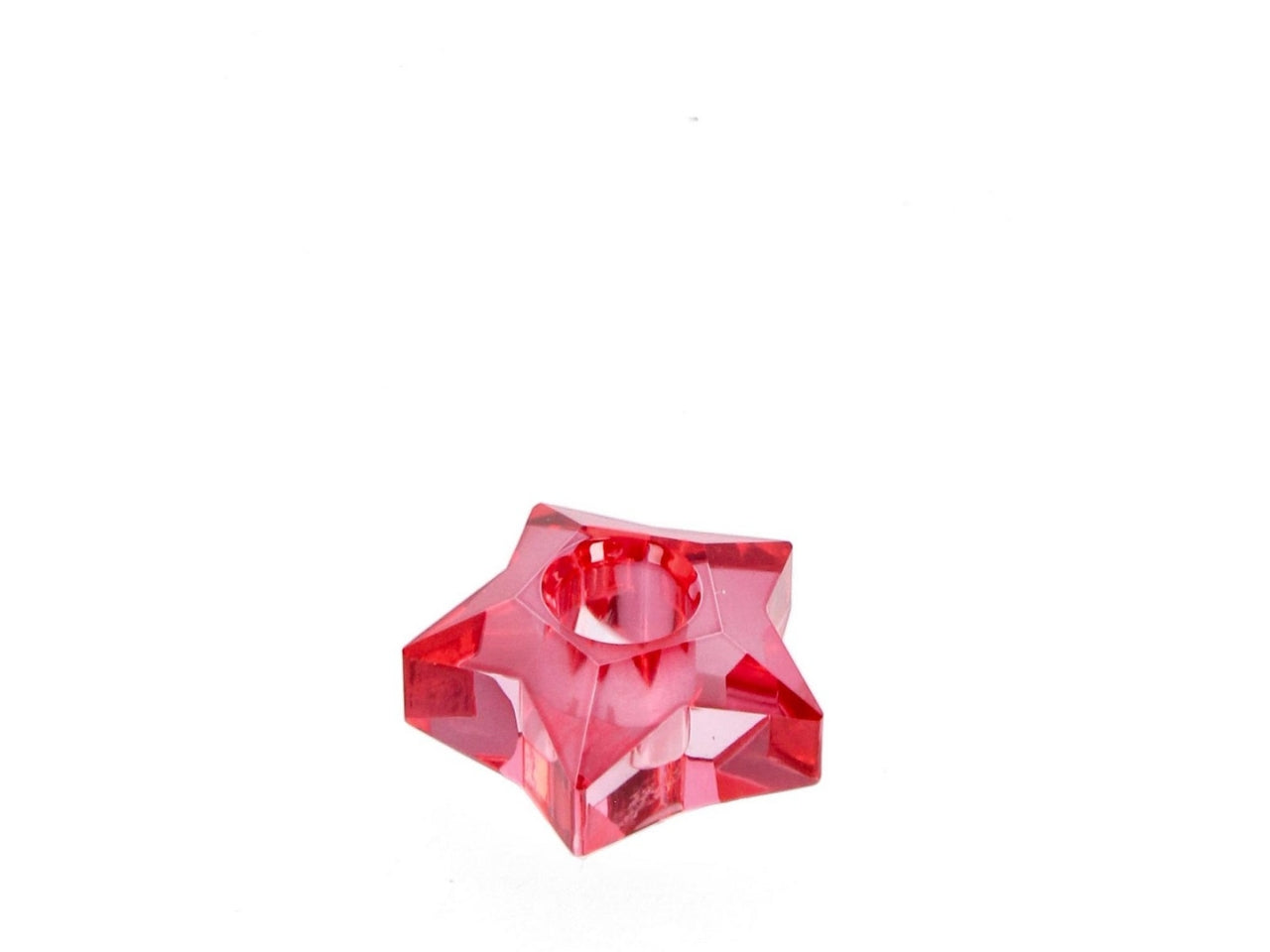 Portacandela stella in vetro7,5cm eldrid rosso
