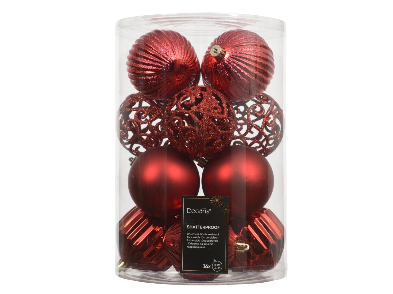 Palla 8cm in confezione da 16 pezzi miste rosse