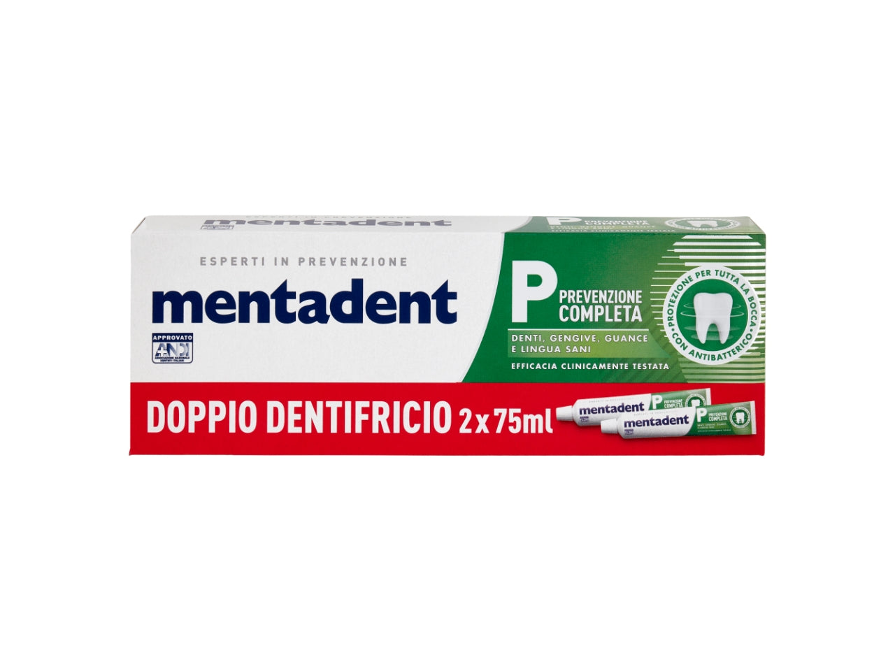 Mentadent dentifricio 75ml x2 $