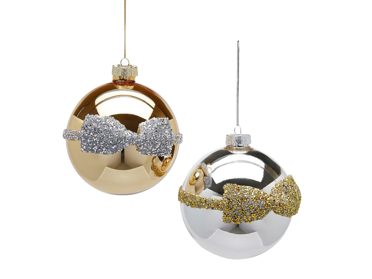 Palla 12cm fioccogemme argento e oro assortiti