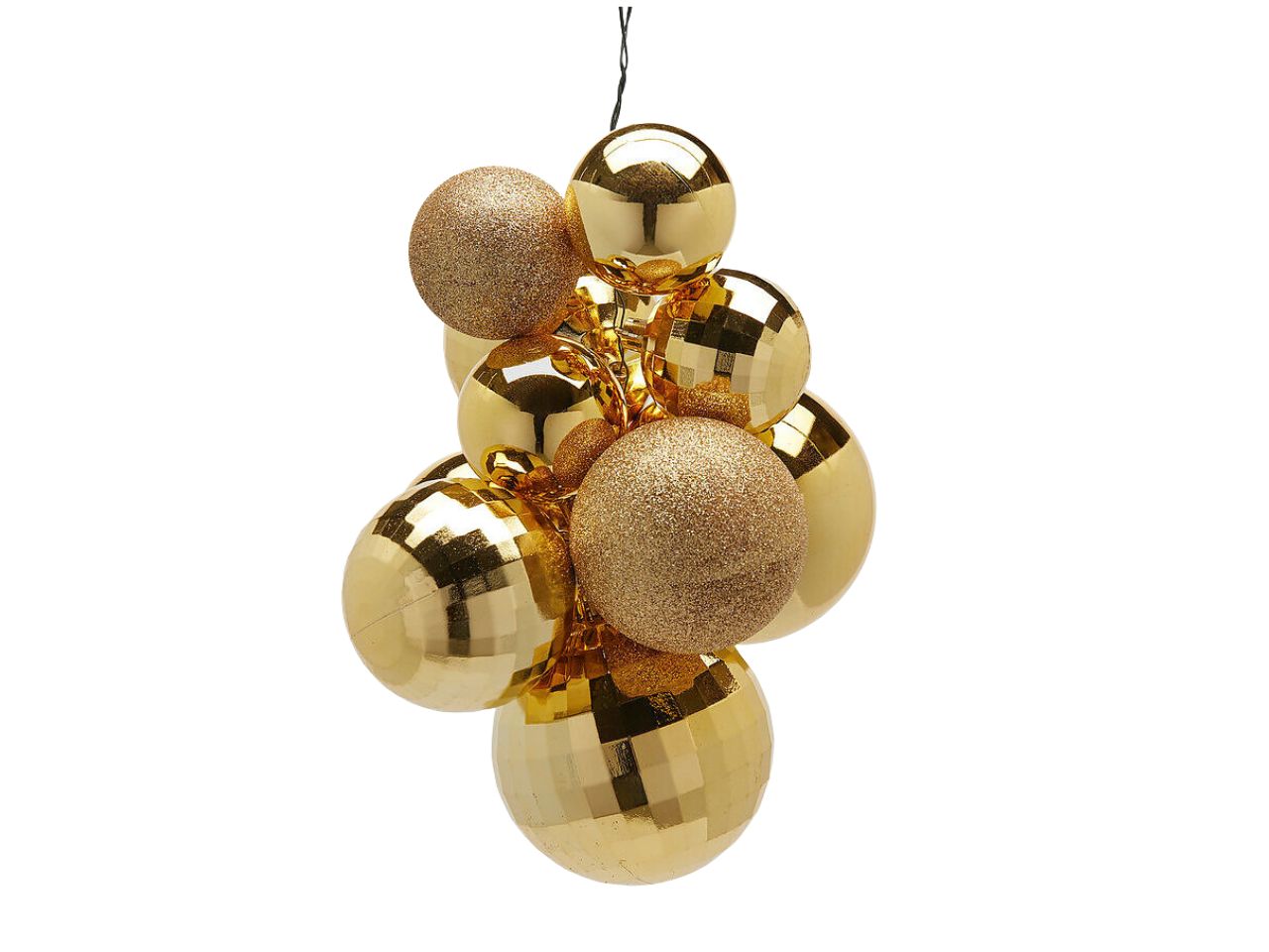 Decorazione grappolo mirrormix con 10 palle oro