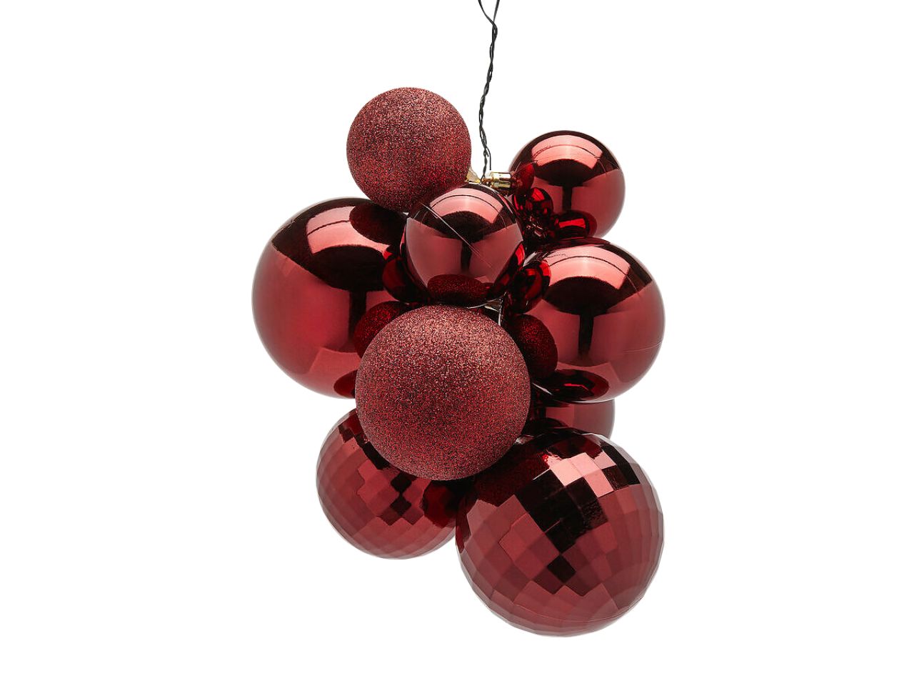Decorazione grappolo mirrormixcon 10 palle bordeaux