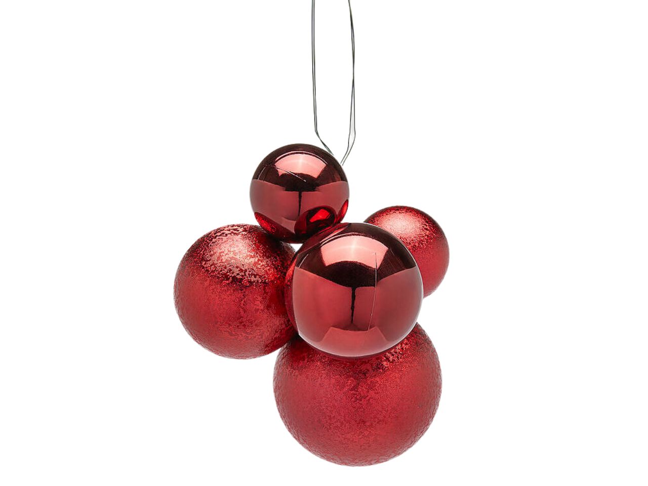 Decorazione grappolo groovemix con 5 palle bordeaux