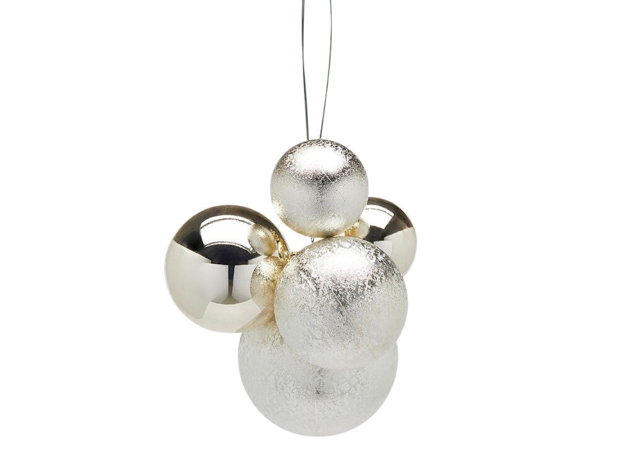 Decorazione grappolo groovemixcon 5 palle champagne