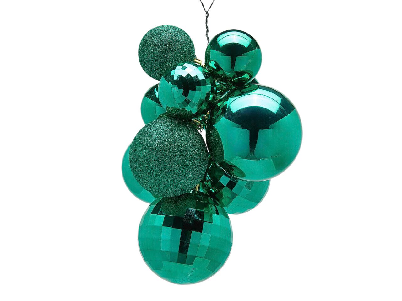 Decorazione grappolo mirrormix 10 palle verde