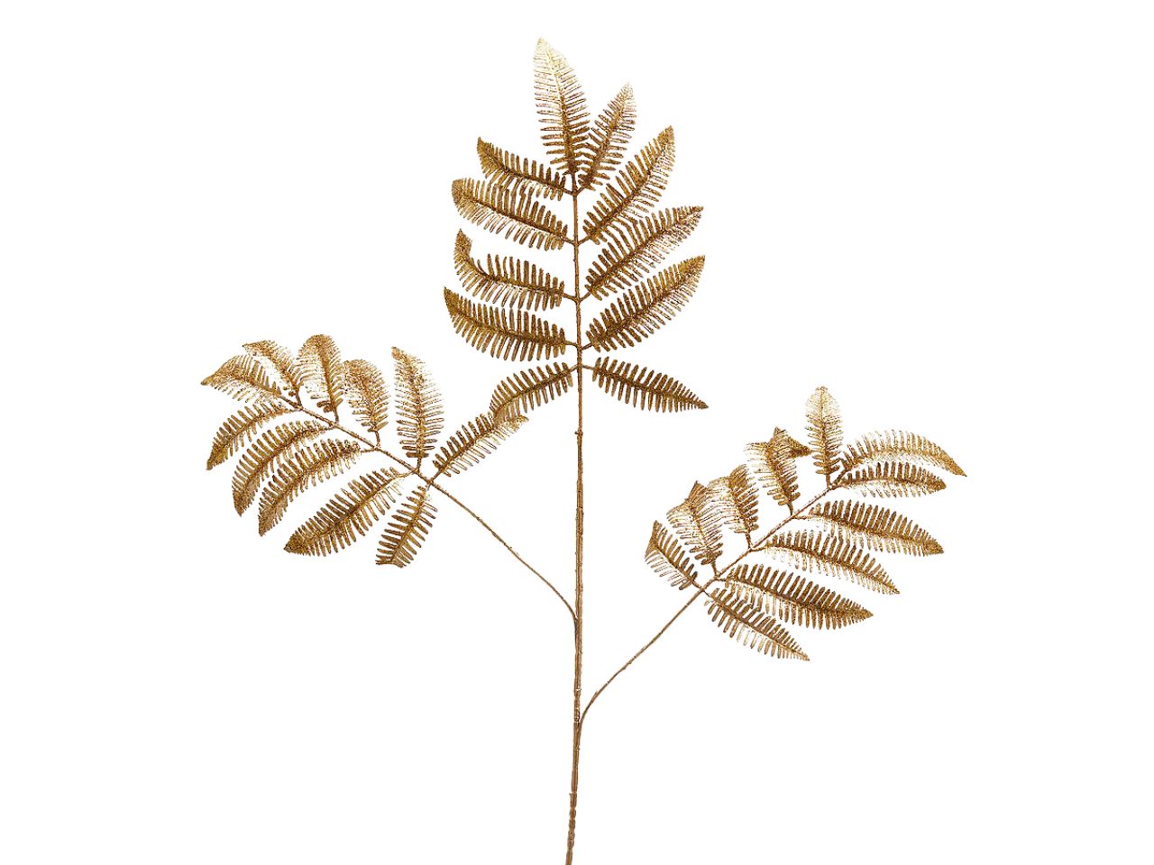 Ramo felce 95cm glitter oro