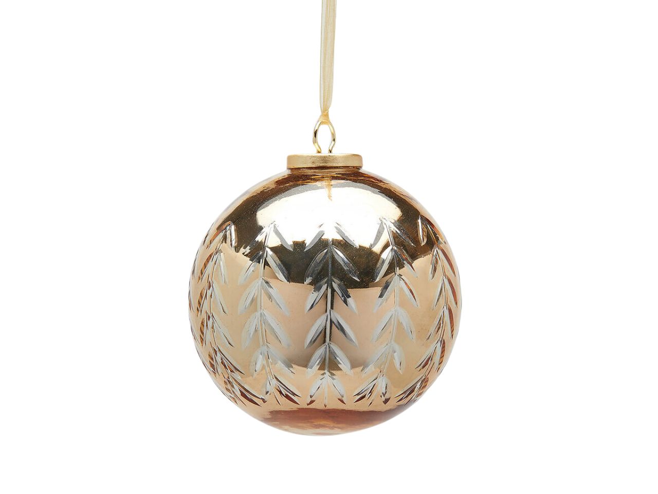 Palla 12,5cm con foglie oro