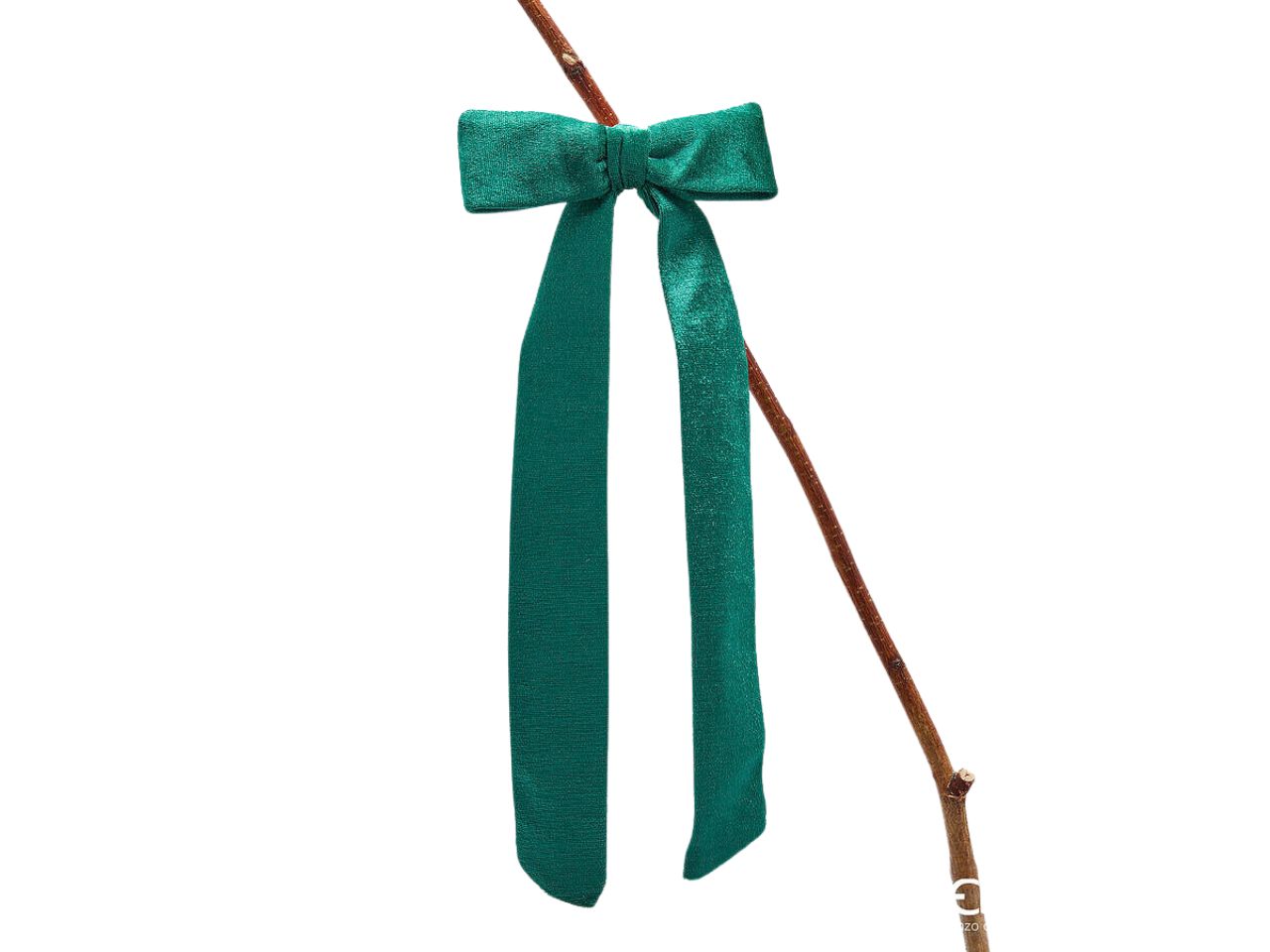 Fiocco velluto 13xh.50cm con clip verde