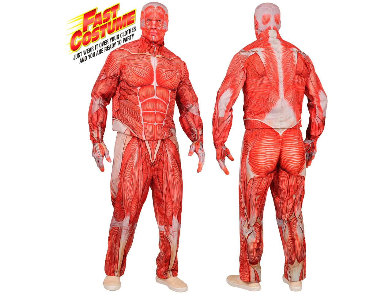 Costume anatomia fast con giacca, pantaloni, guanti e maschera taglia L