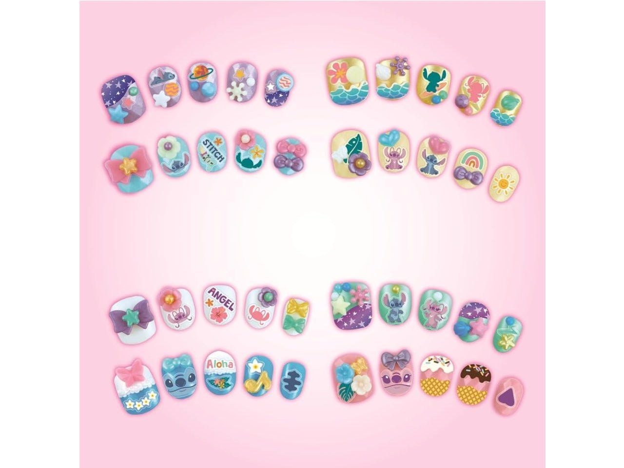 Stitch nail designer kit per creare le unghie più divertenti, con disegni di Stitch e senza bisogno di colla o altri accessori fastidiosi.