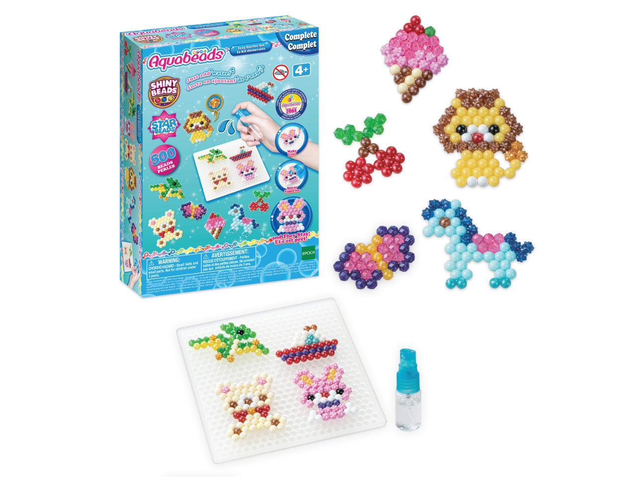 Aquabeads set scintillante Disney Princess include perline, gioiello e star in vari colori, vassoio, spray, fogli modello