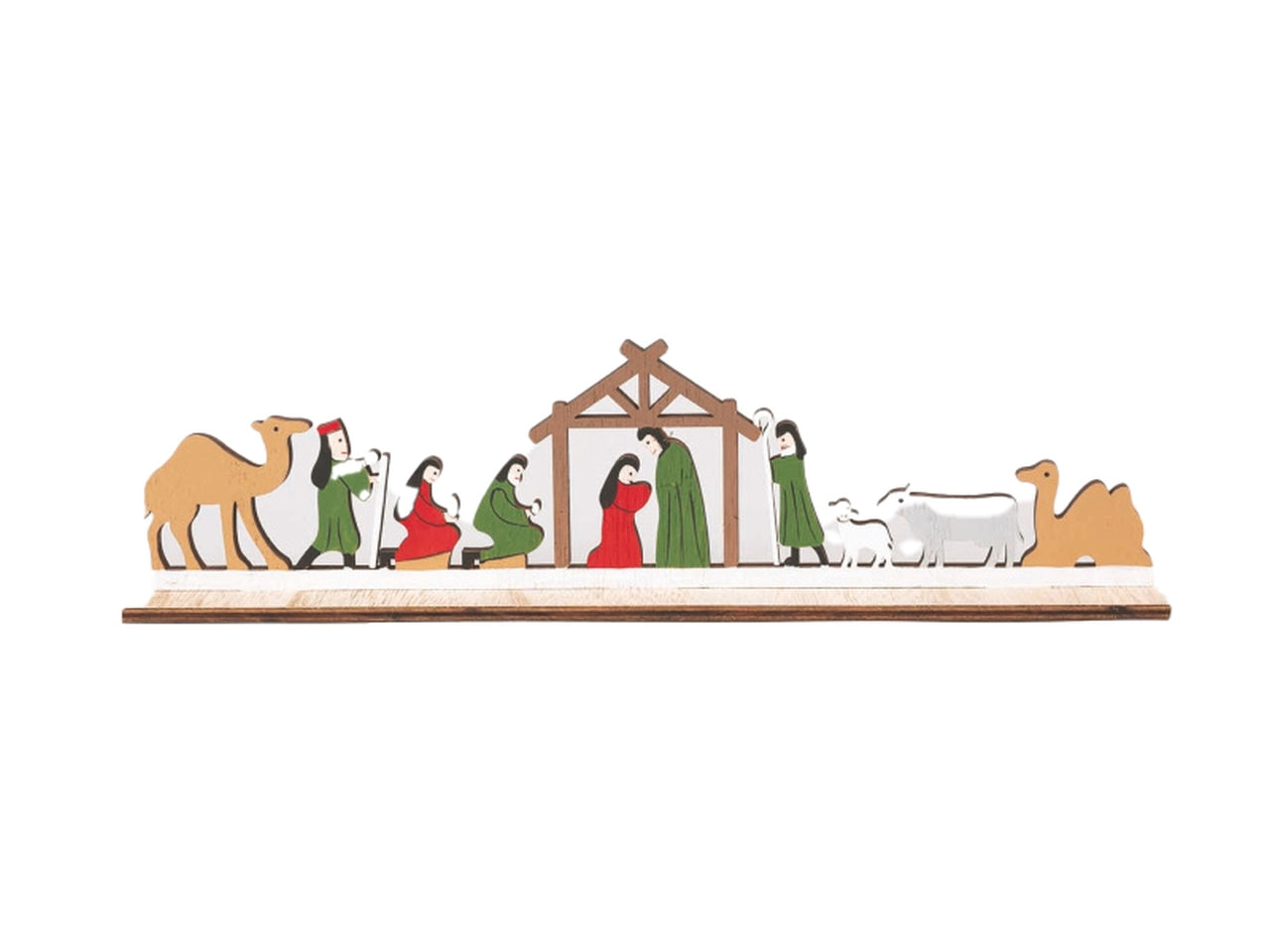 Presepe legno con base 30,6x8,2x4cm