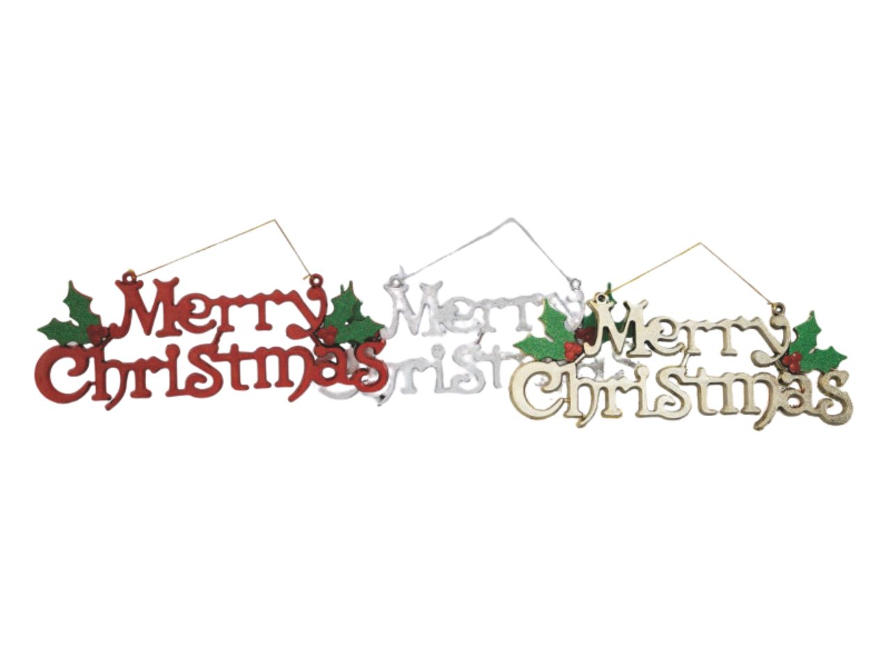 Dietroporta merry christmas 40xh.13cm colori assortiti