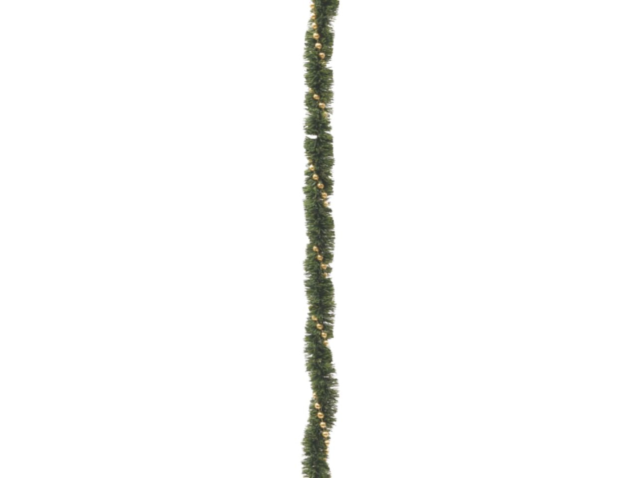Filo decorativo 180cm diametro 4cm verde con collana oro