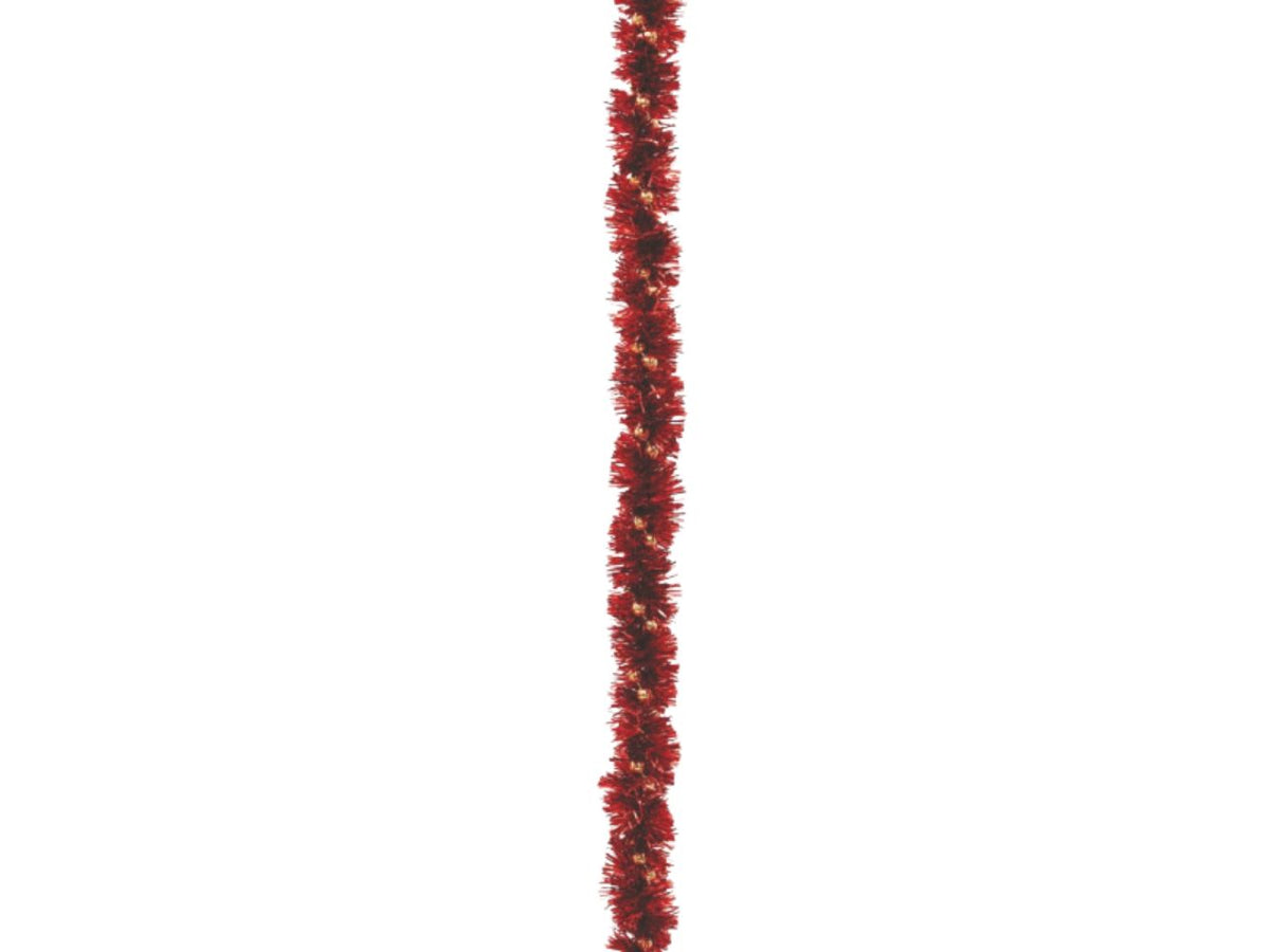 Filo decorativo 180cm diametro 4cm rosso con collana oro