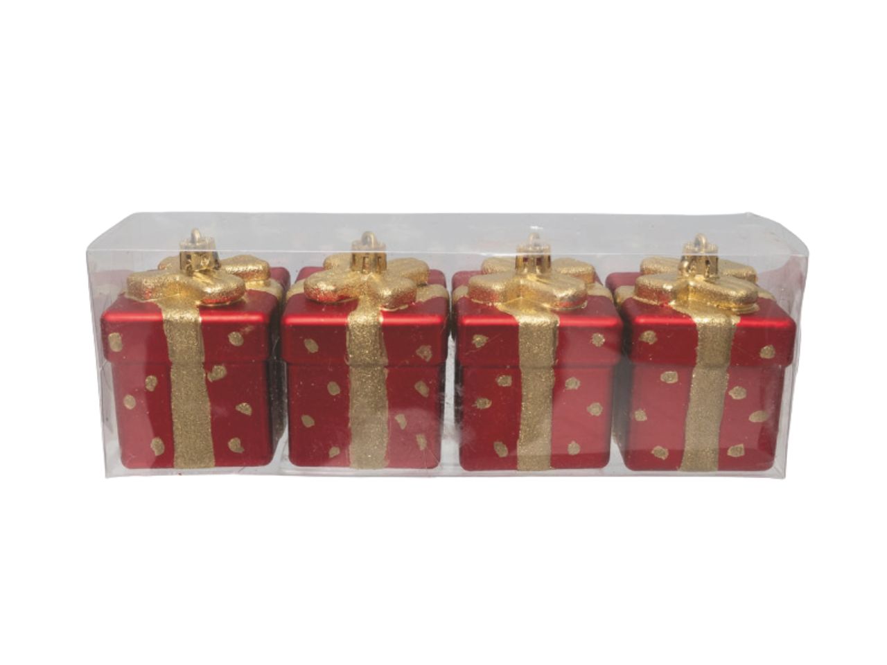 Appendino pacchetto regalo 7cm in confezione da 4pezzi rossi
