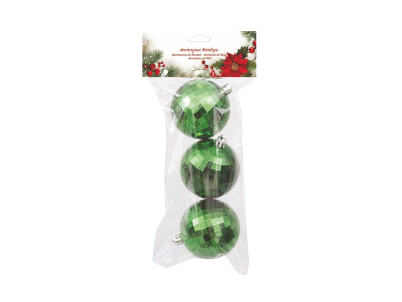 Palla 7cm specchietti in busta da 3 pezzi verdi