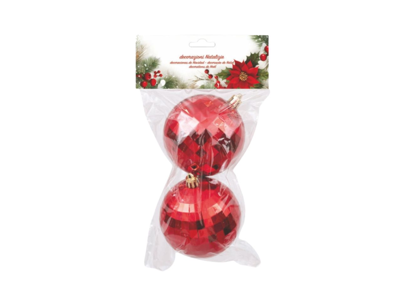 Palla 8cm specchietti in busta da 2 pezzi rosse