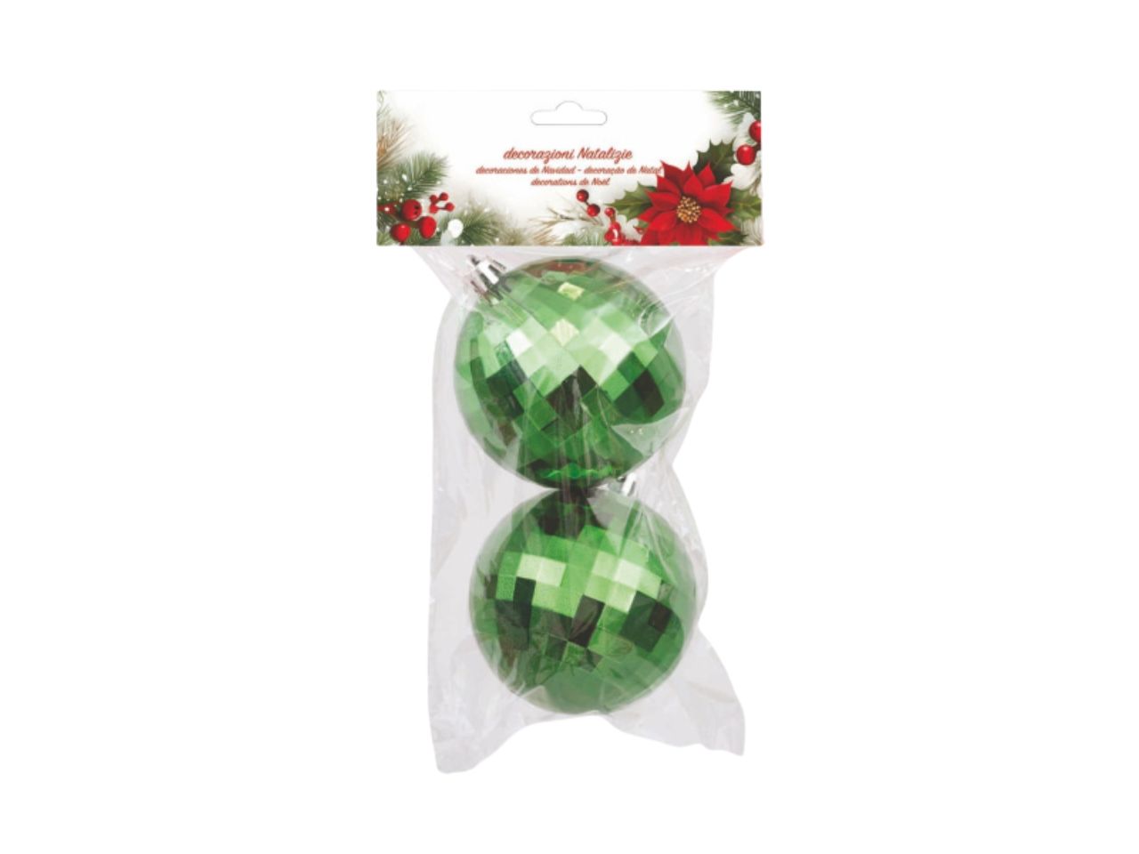 Palla 8cm specchietti in busta da 2 pezzi verdi