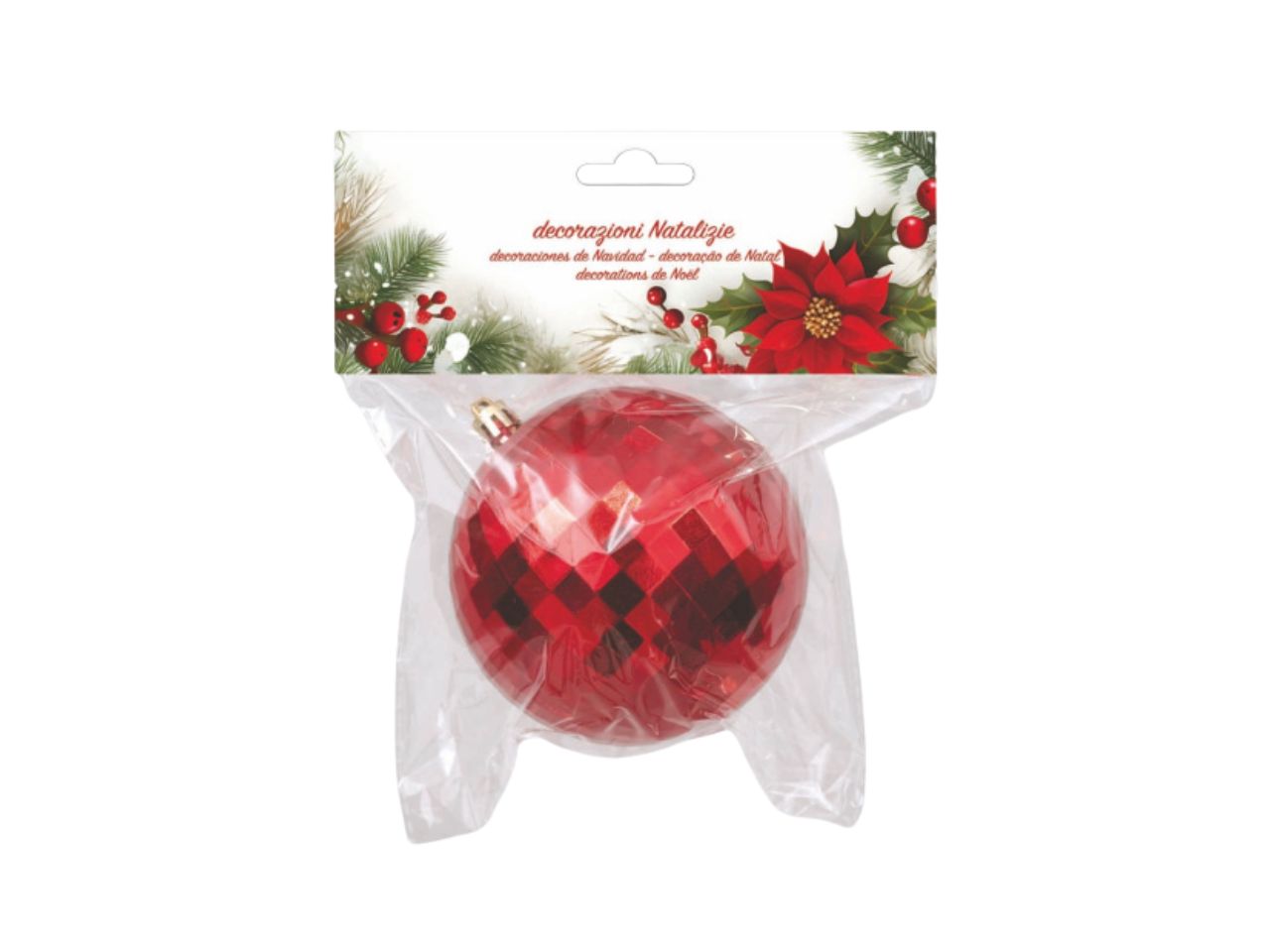 Palla 10cm specchietti rossa