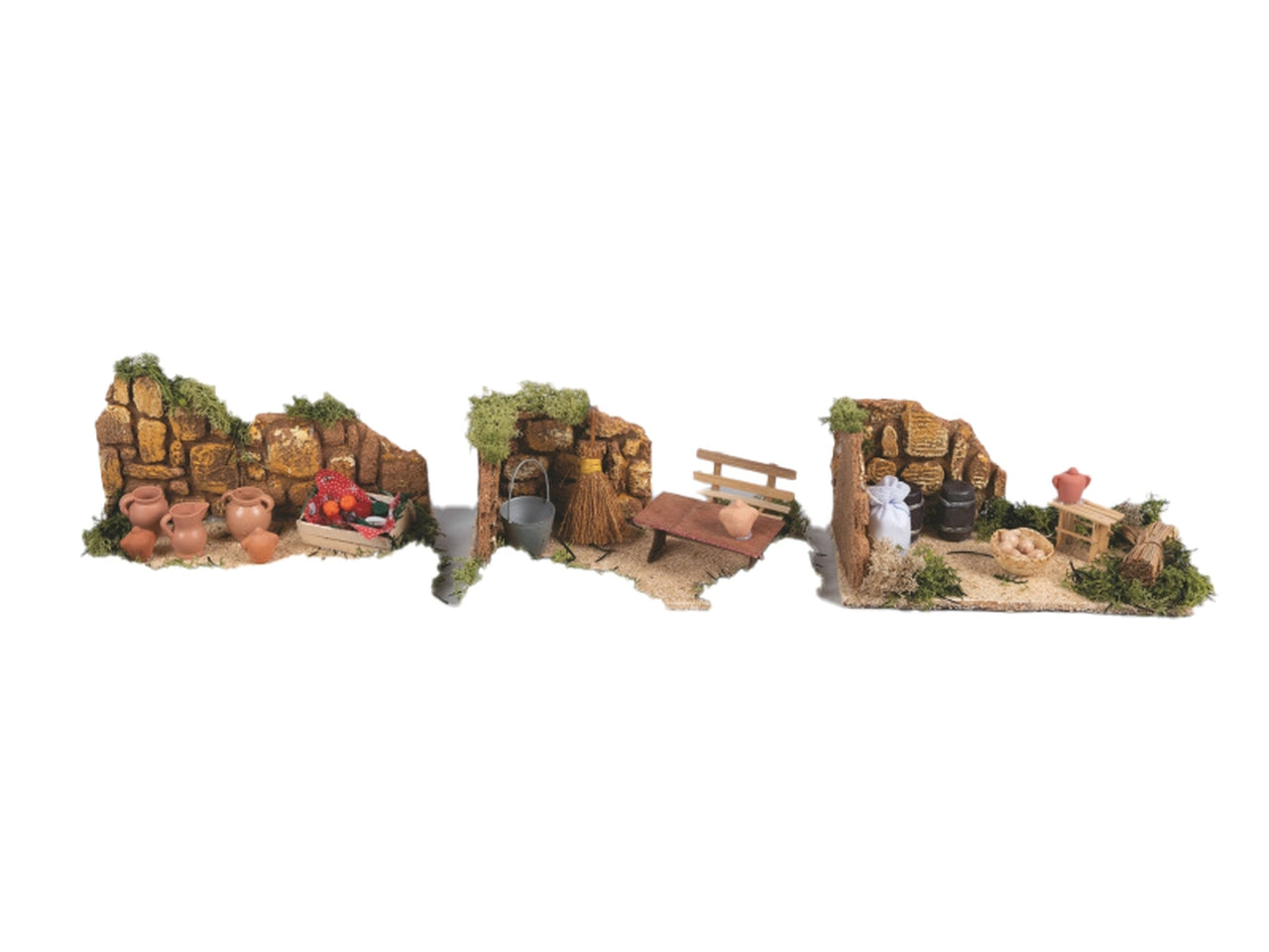 Accessorio per presepe scena cucina 10,5x20cm in 3 modelli assortiti