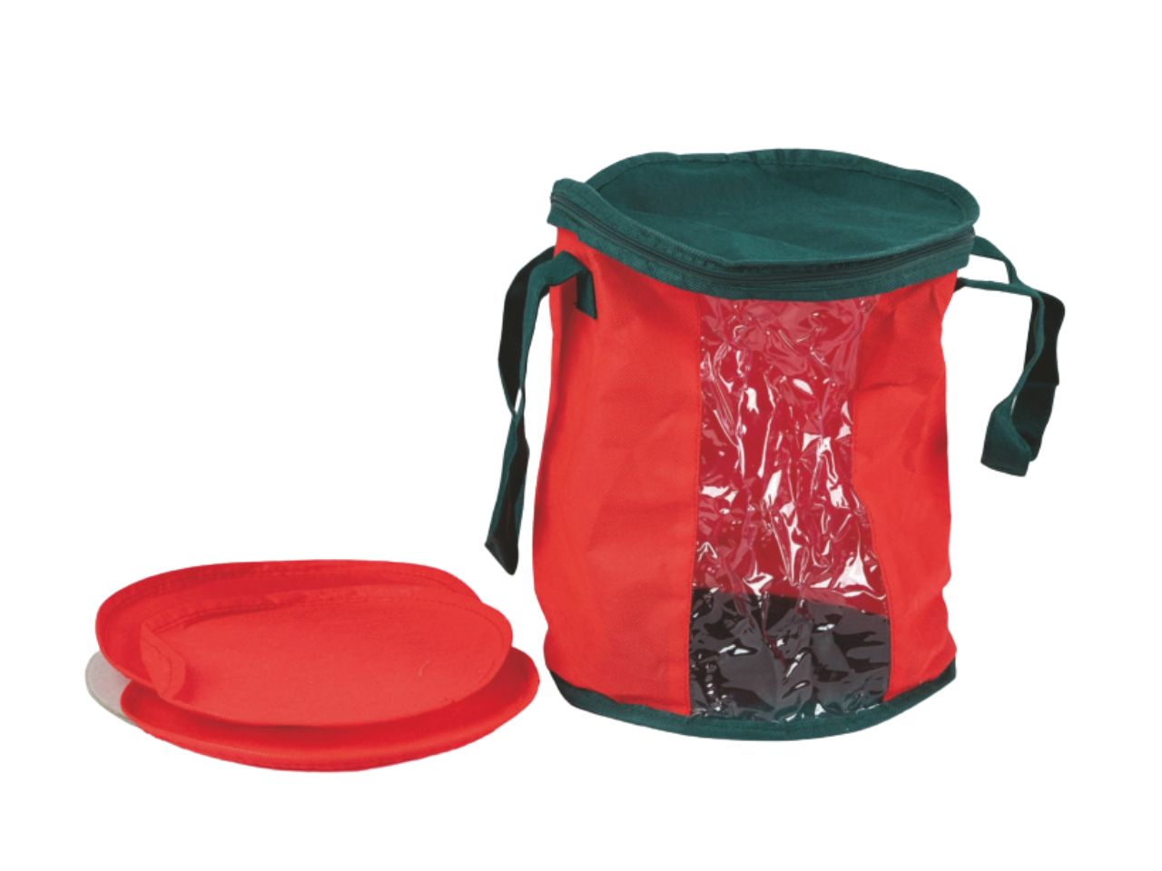 Box portadecori 25x30cm rossa e verde con manico