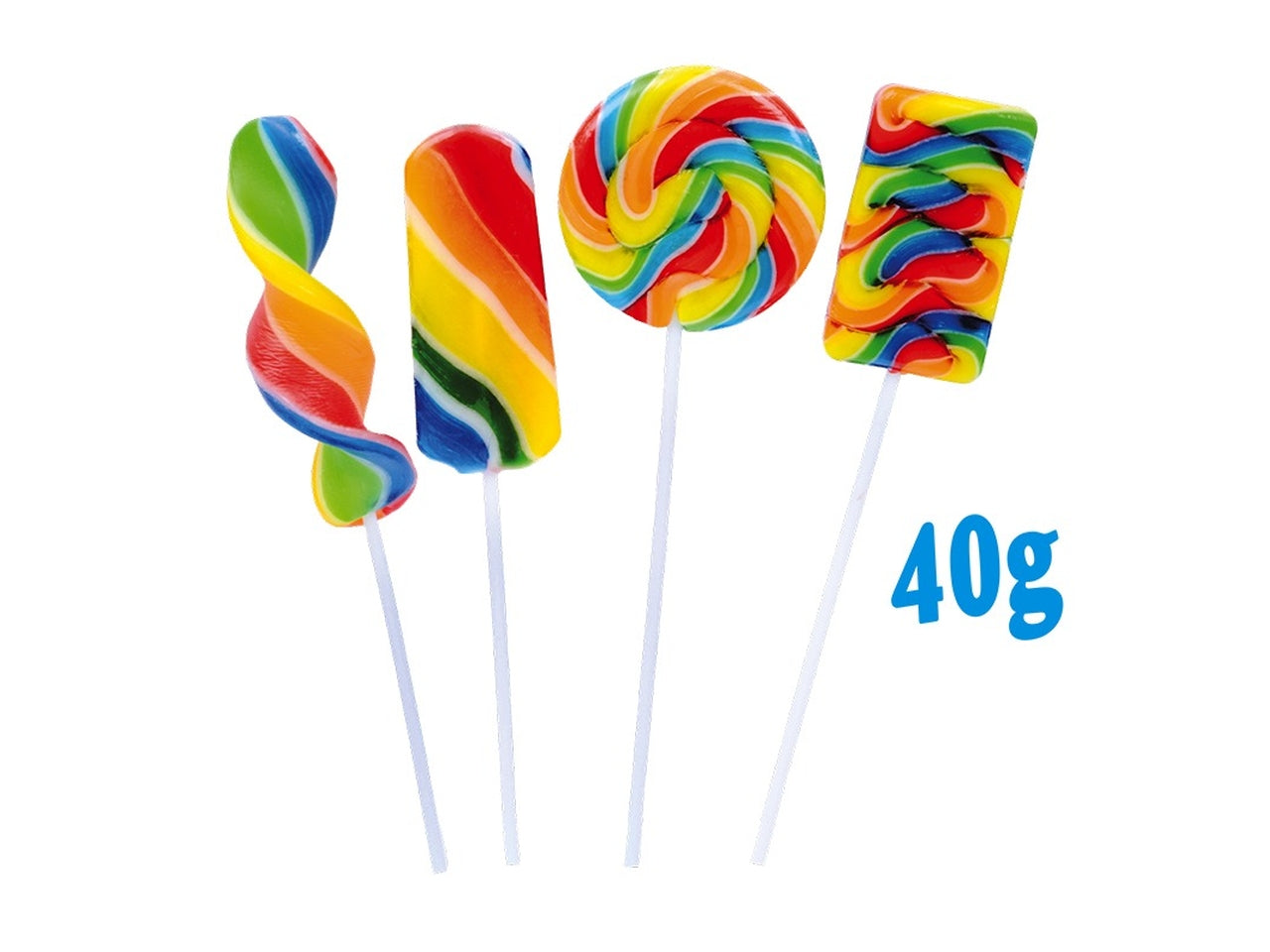 Rainbow mix swirl lollipop 40gr