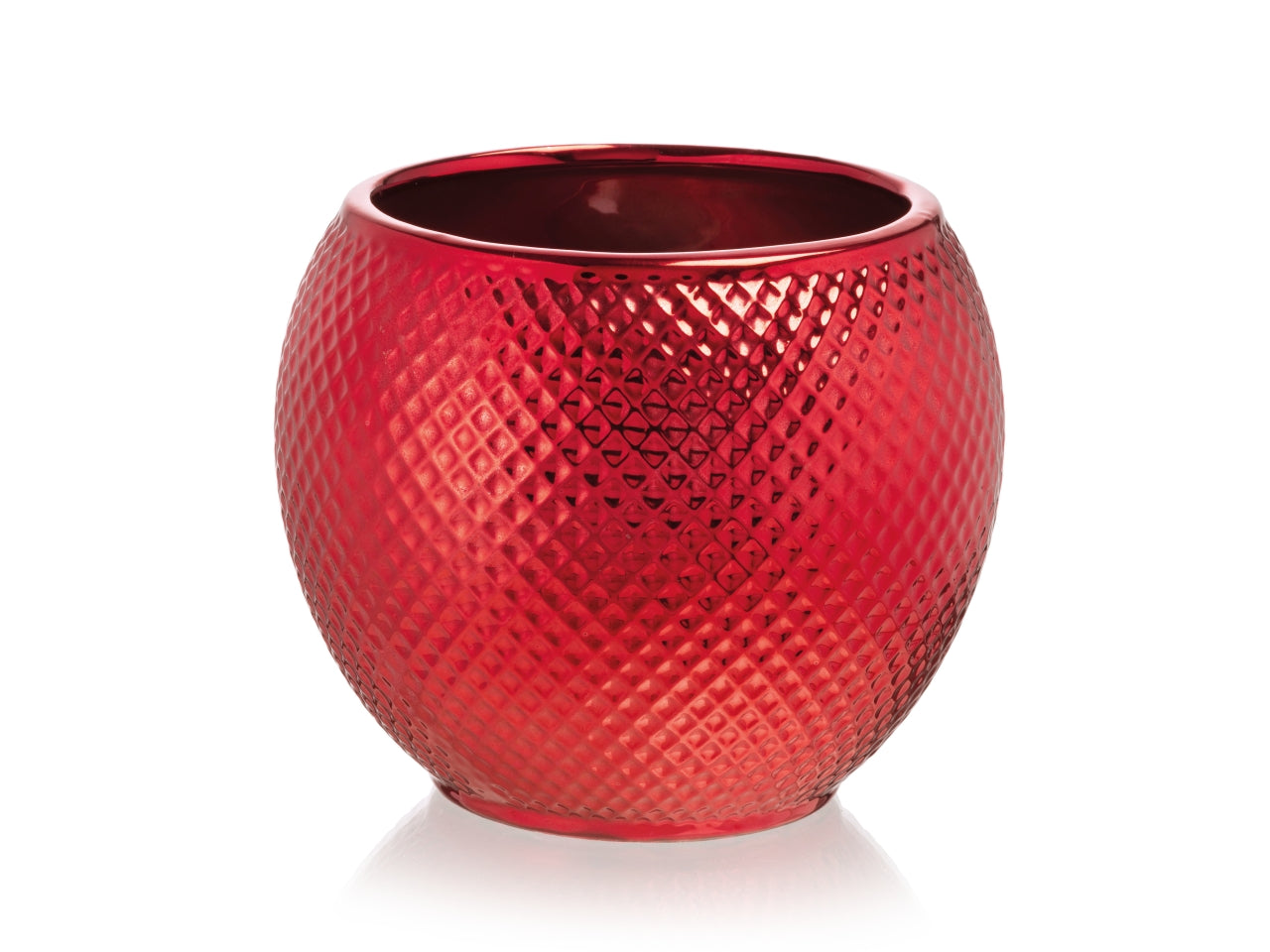 Inka vaso 16xh.13,5cm rosso metal