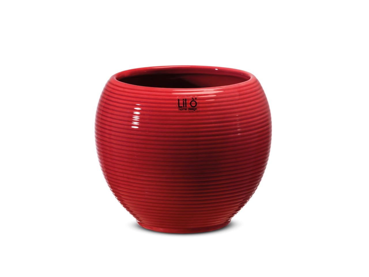 Vaso artica rigato 16xh.13,5cm rosso