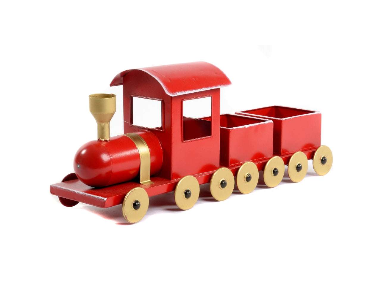 Trenino con vagoni contenitori 59x16,5xh.24cm rosso