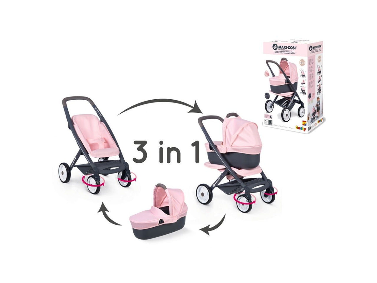 Maxicosi combi 3 in 1 rosa