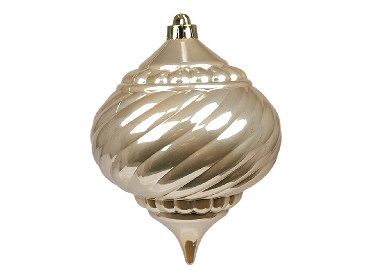 Palla goccia 15cm rigata in plastica beige