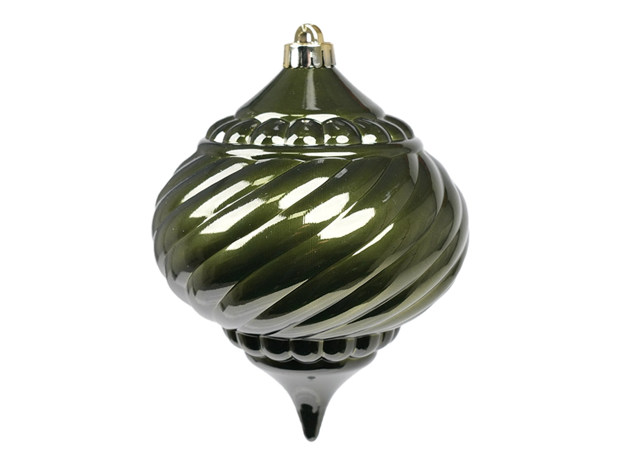 Palla goccia 15cm rigata in plastica verde